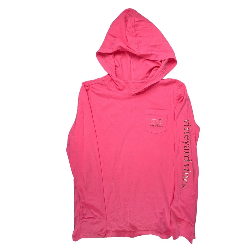 Vineyard Vines Kids Bundle 4 Pack Cotton Shirts Hoodie Pink Red Blue Large 14-18